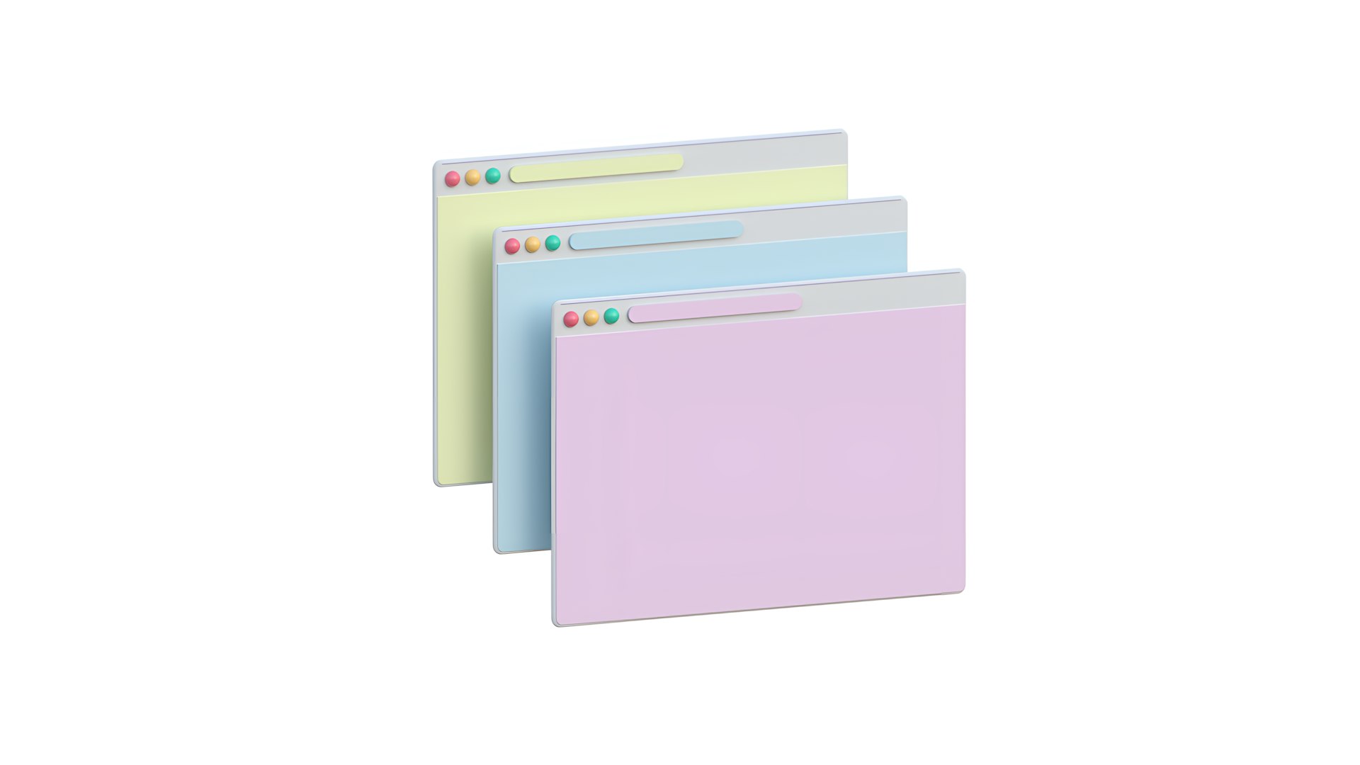 a set of three pastel colored file folders